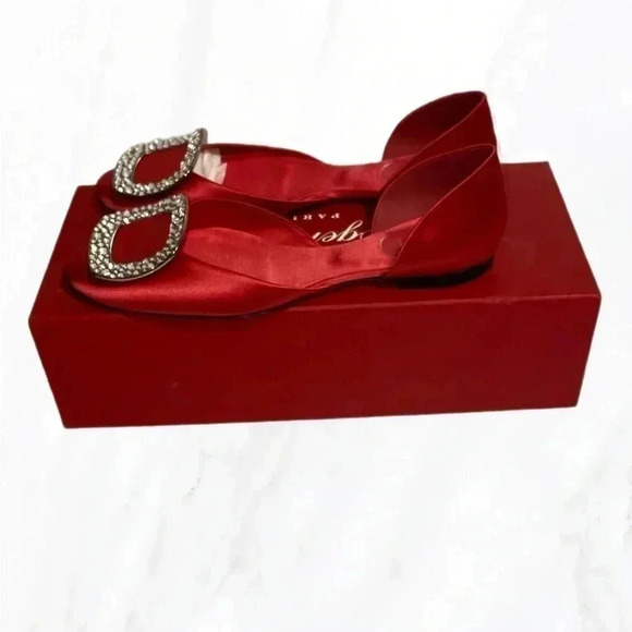 Authentic Roger Vivier statement pink satin Dorsay flat pointed  toe sandal 36 - Picture 4 of 7